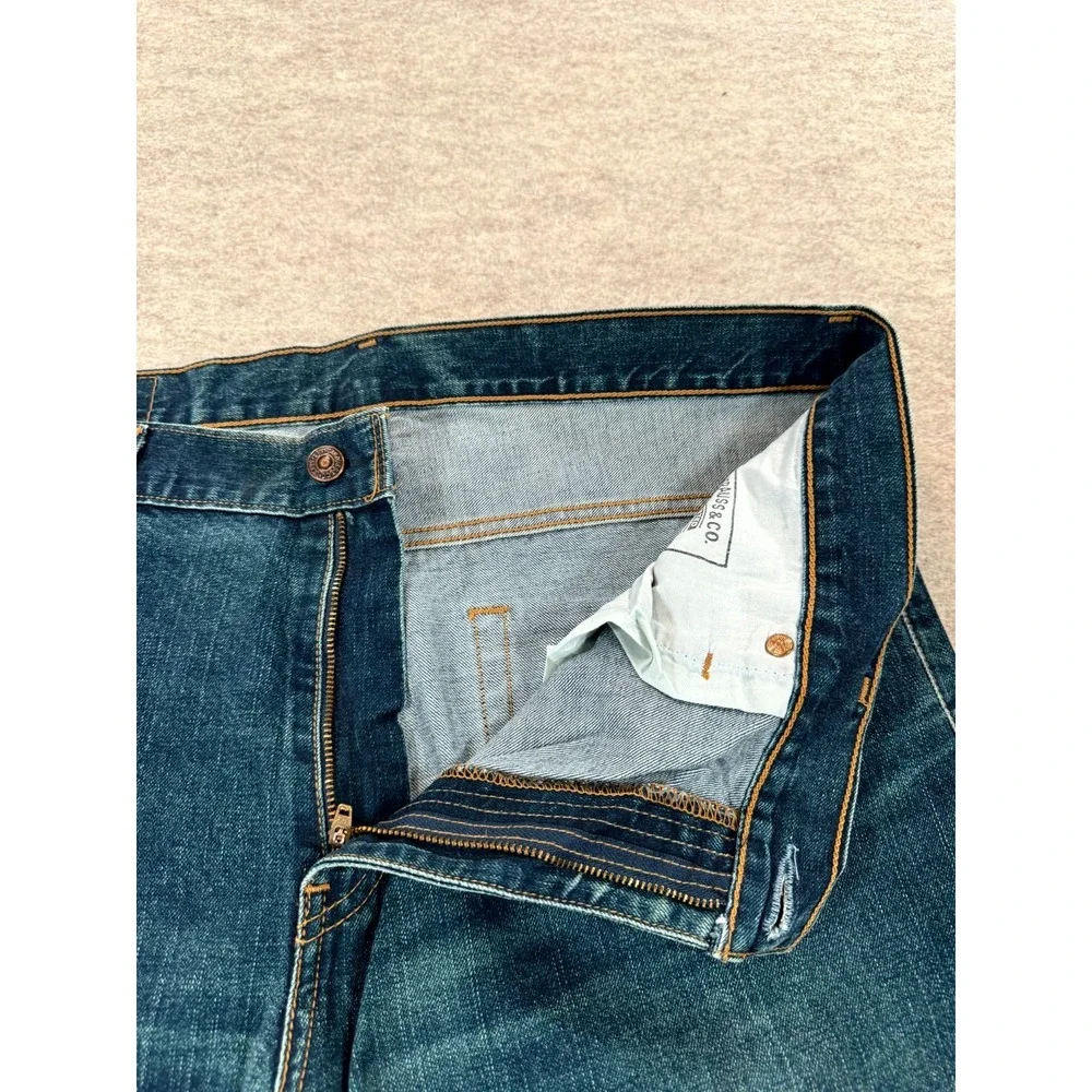 Levis 507 Western Slim Bootcut Jeans Mens 36x34 Blue Whiskering Denim Mid Rise